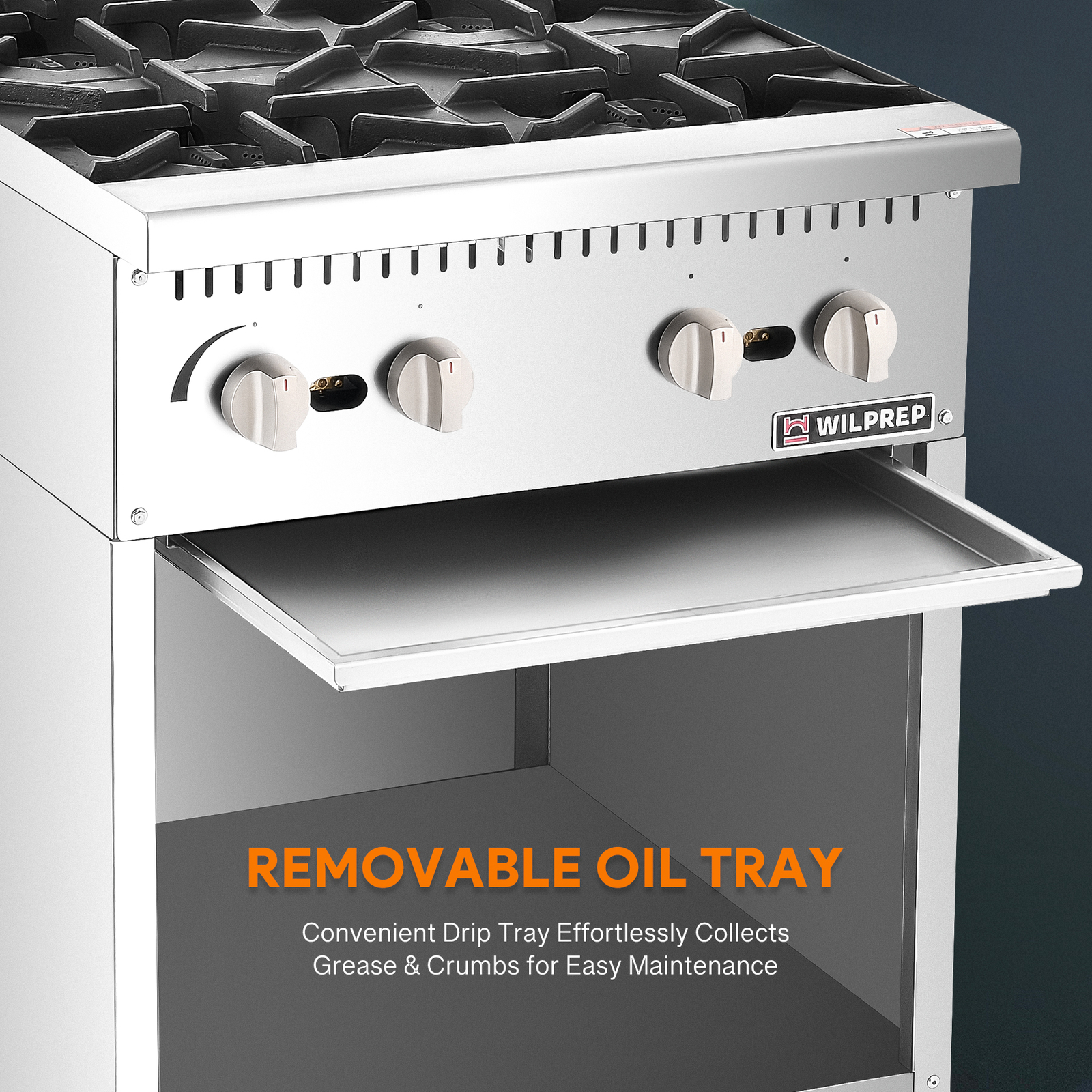 24″ Commercial Natural Gas Range 4 Burners Gas Stove Stainless Steel100000BTU