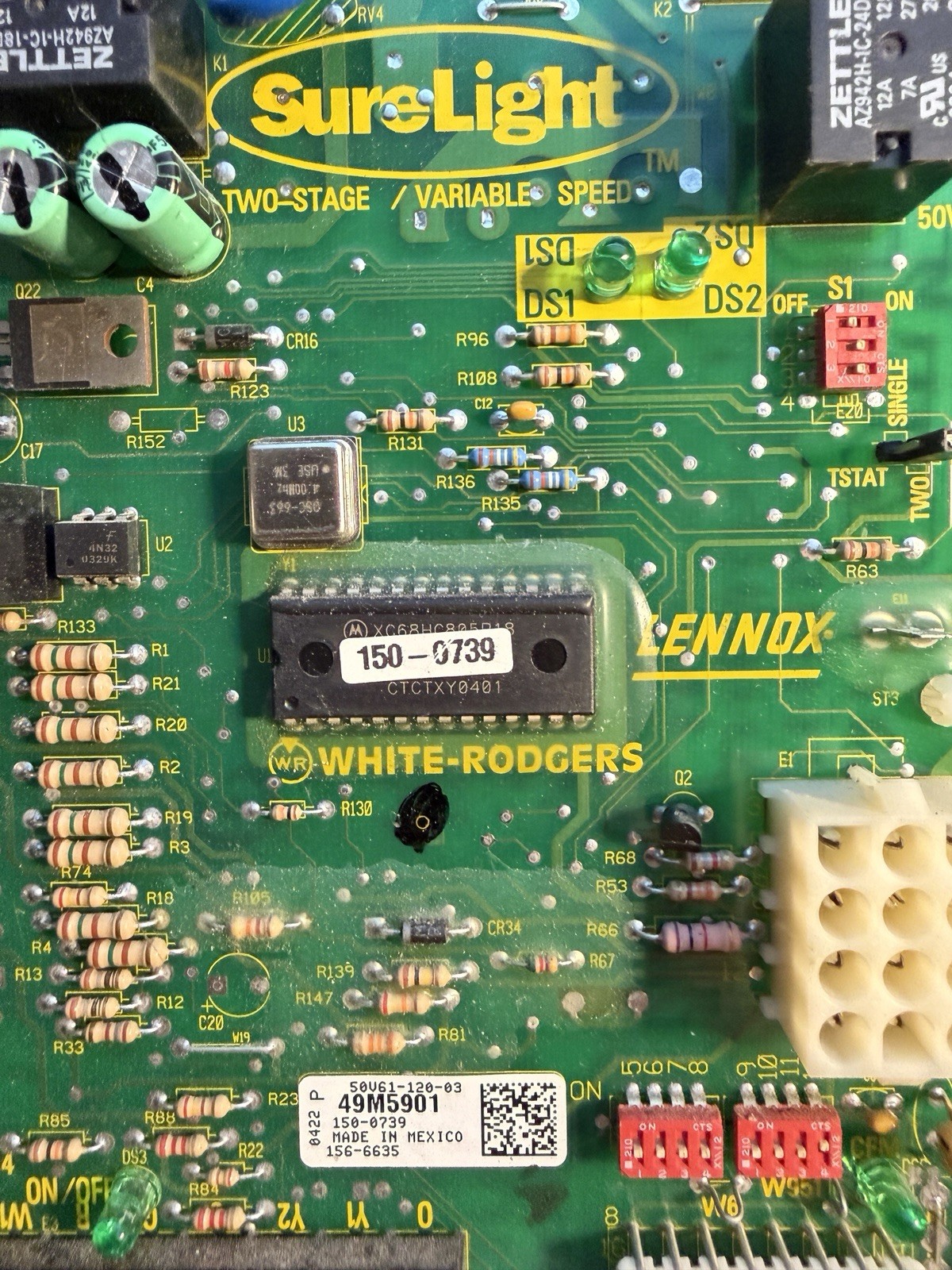 Lennox 49M5901 Furnace Control Circuit Board 50V61-120-03 SureLight