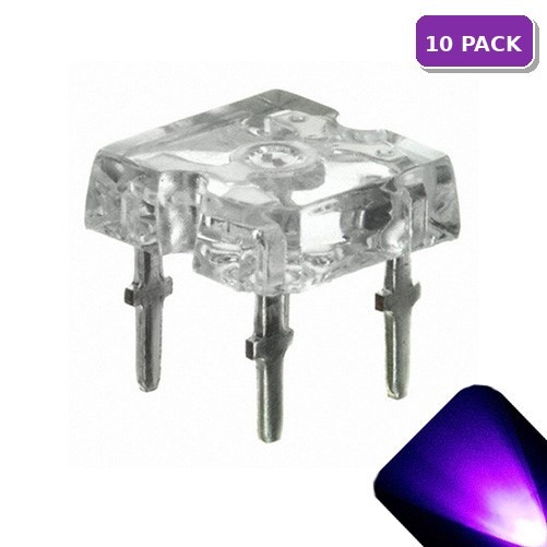 10 x Flat Piranha UV Purple LED Light Super Bright LEDs Ultra 3mm 5mm Tail RC Ca