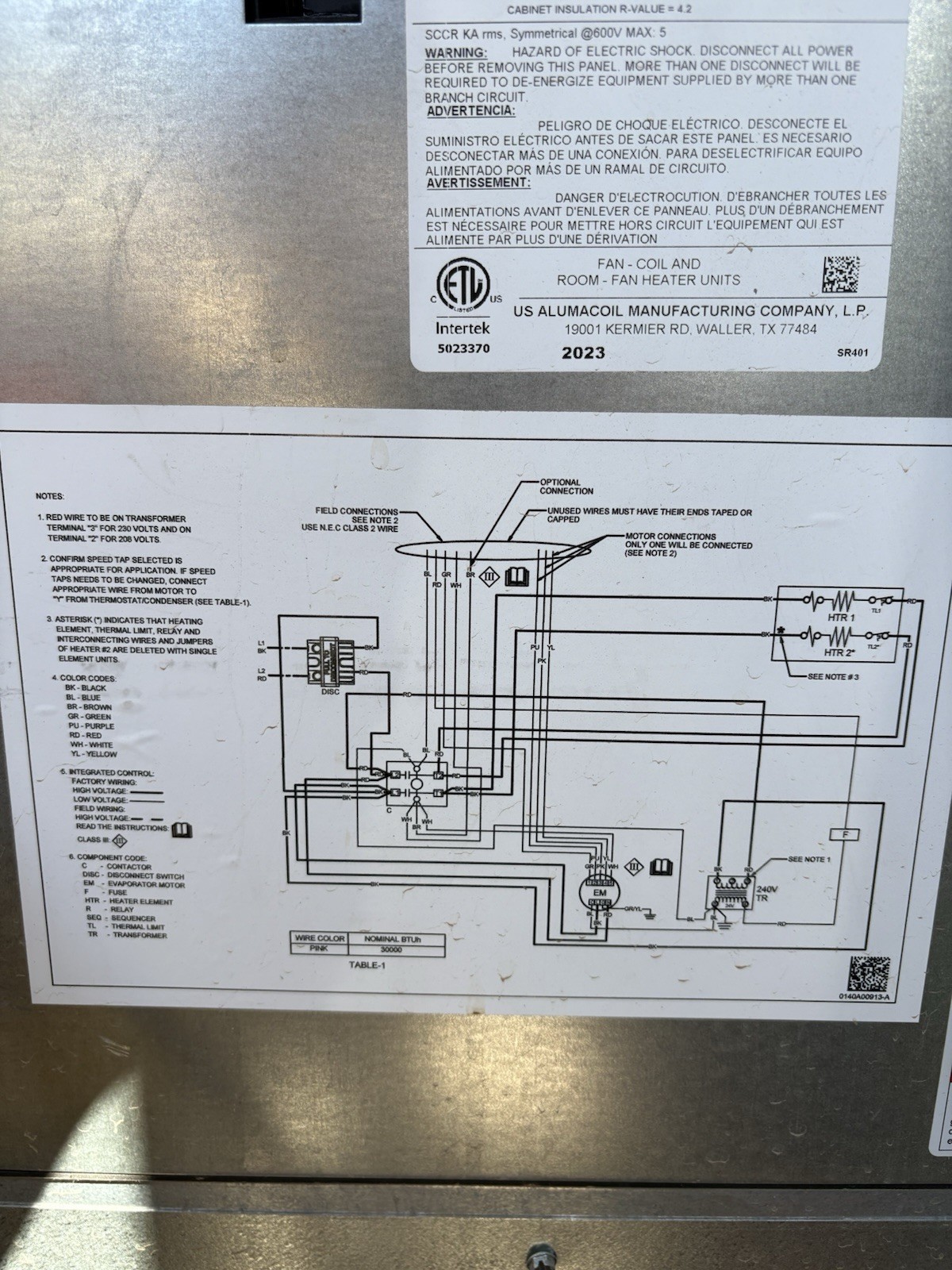 Goodman AWST – 2.5 Ton – Air Handler- 208-230 Model: AWST30LU1308AD