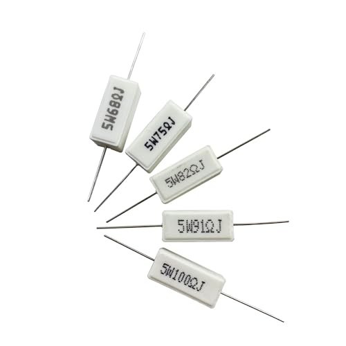 60-Piece Ceramic Cement Resistor Kit – 5W Power Resistors (0.01Ω – 100Ω) ±5%