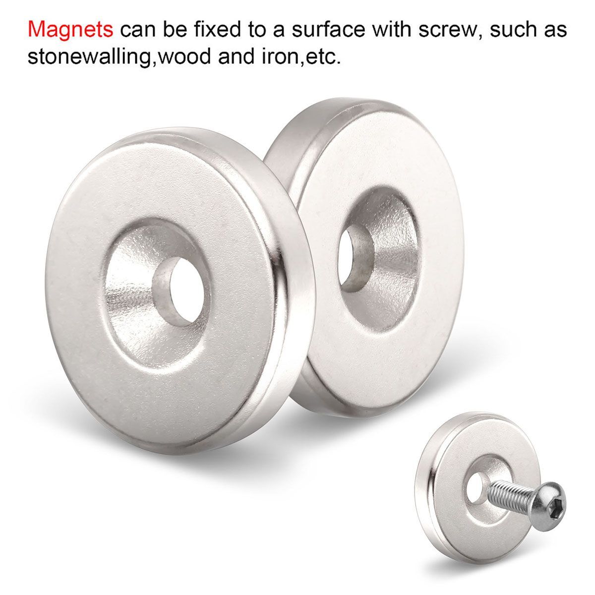 Countersunk Ring Round Disc Strong N35 Magnets Rare Earth Neodymium w/ Hole 5mm