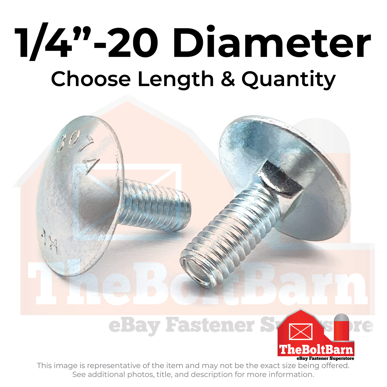 1/4″-20 A307 Grade A Step Bolts Zinc (Choose Length & Qty)