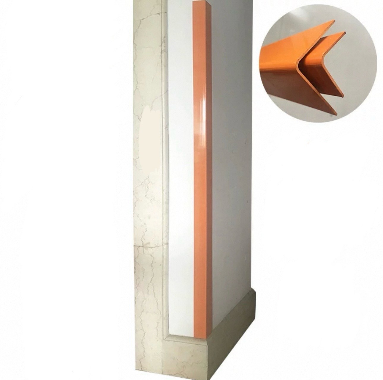 PVC Plastic Corner Protector 90 Degree Angle Edge Guard for Wall Stairs 47 in