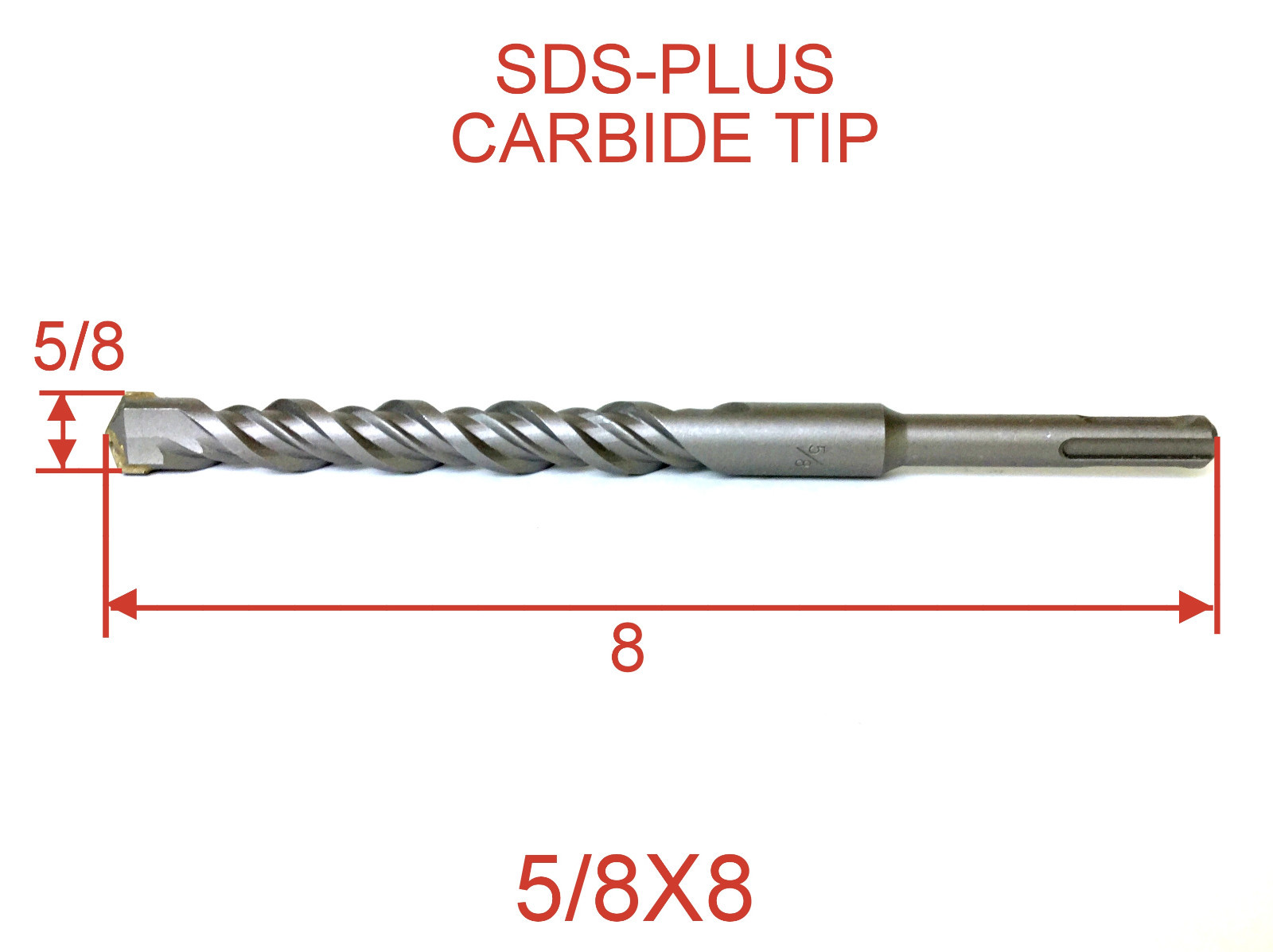 1 pc SDS Plus 5/8″x8″ or 5/8″x6″x8″ Concrete Masonry Hammer Drill Bit sct-888