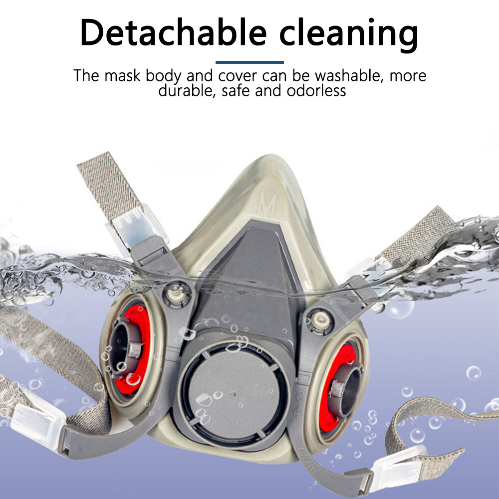 Half/Full Face Mask With Goggles Filter Anti-Dust/Gas Respirator 6200 Reusable