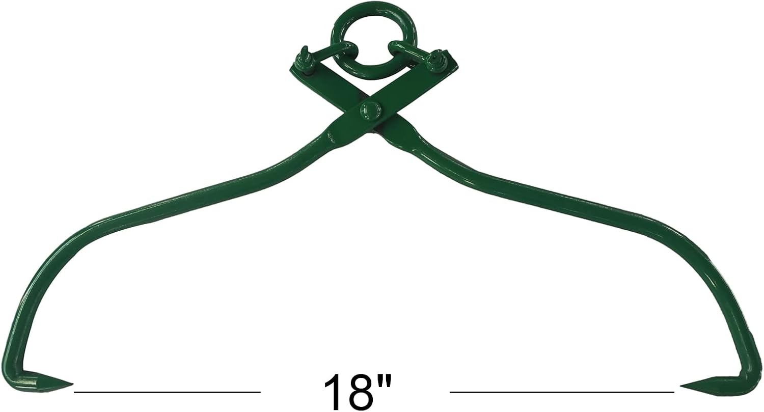 Timber Claw Hook, 18in – Log Lifting Tongs Heavy Duty Grapple Timber Claw, Lumbe