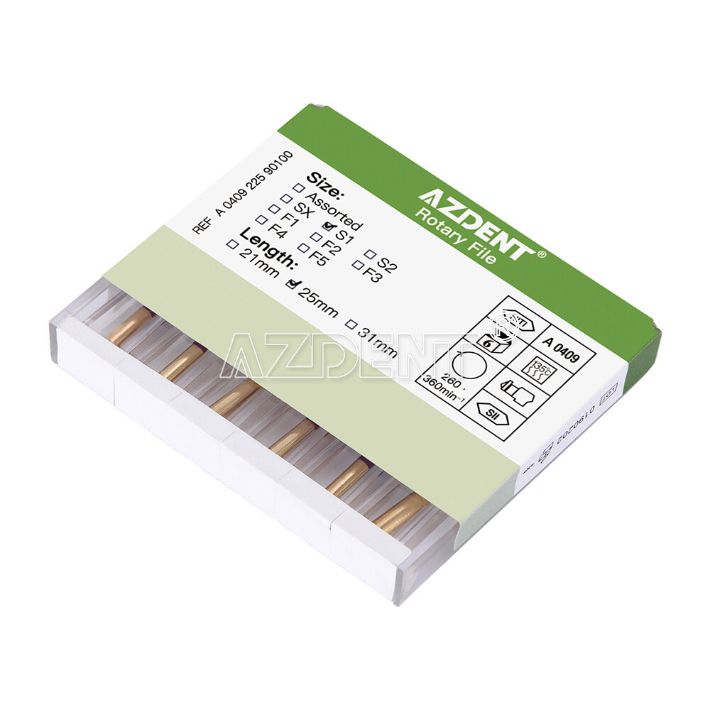 AZDENT Dental Endo Heat Activated Rotary Niti Files Engine Use 25mm /19mm SX-F3