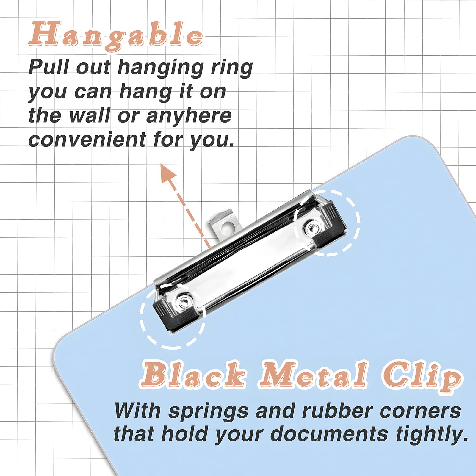 Clipboards 4 Pack Plastic Letter Size, Mixed Colors – Black