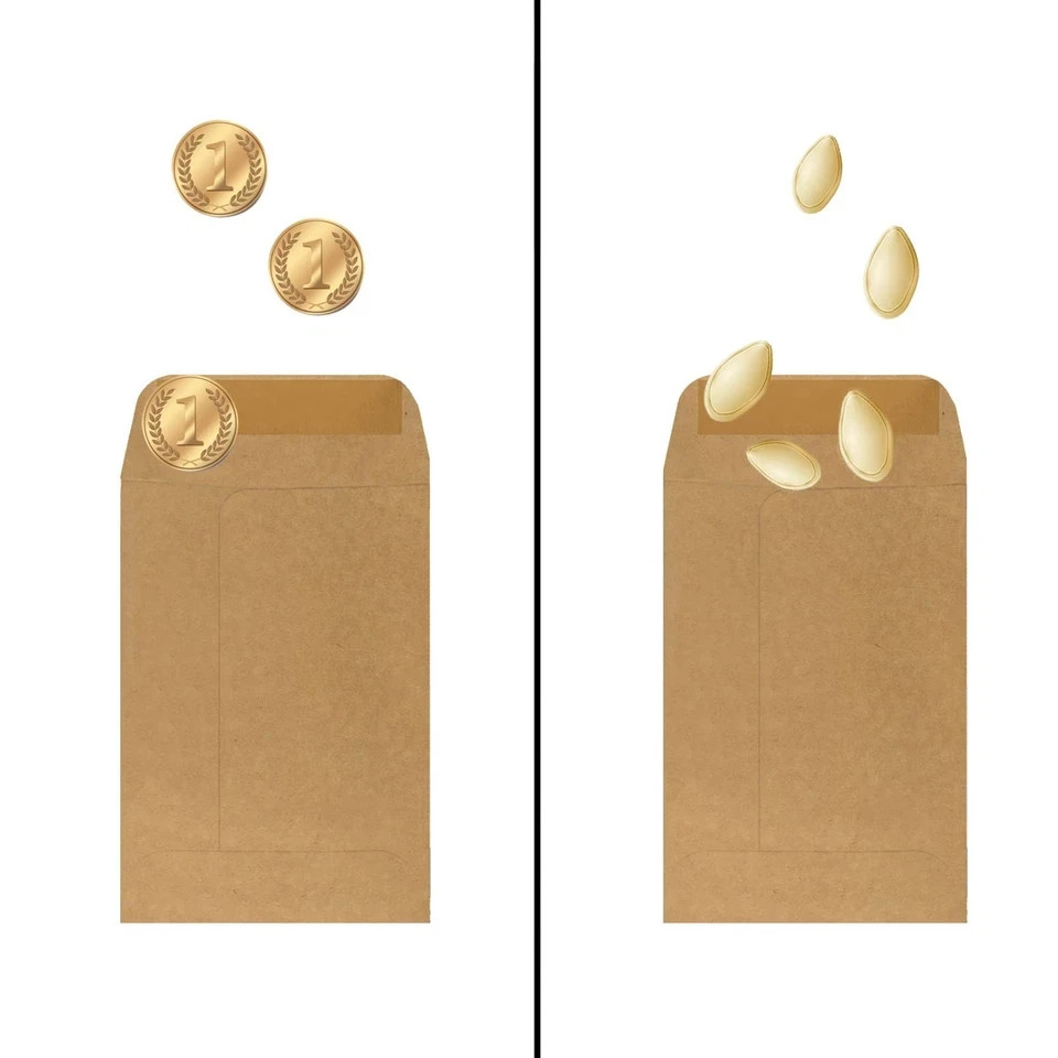 200 Pack #7 Kraft coin envelope 3.5 x 6.5 inches Kraft Envelopes Classic Smal…