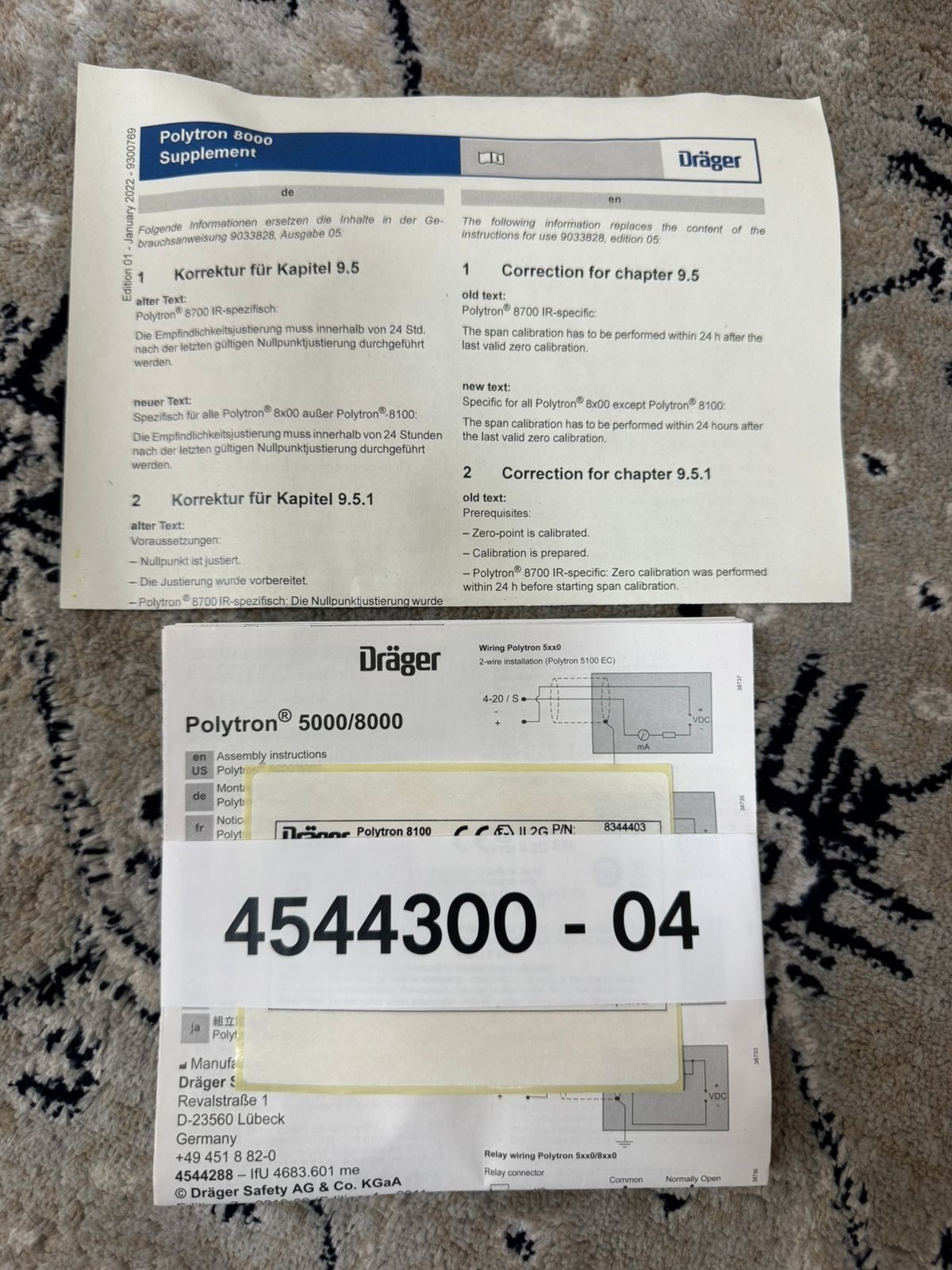 Drager / Gas Detector / Polytron 8100 / 8344403 / 6812675
