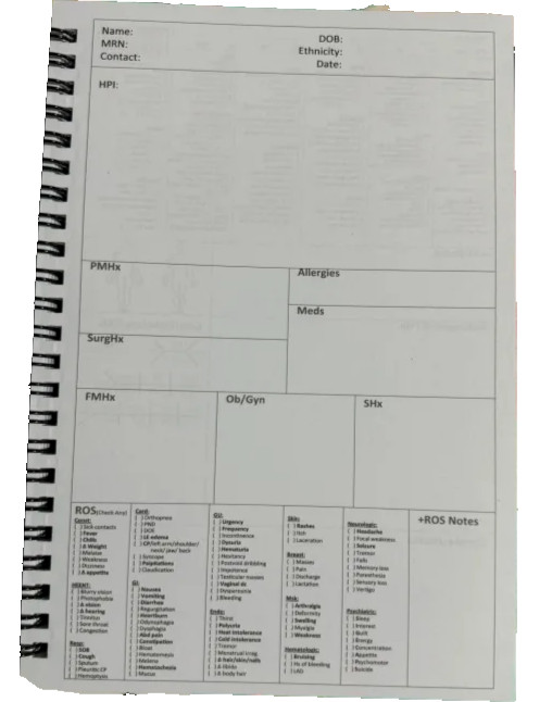 H&P Medical History and Physical Notebook, 100 Templates, Medical , Nurses, PA