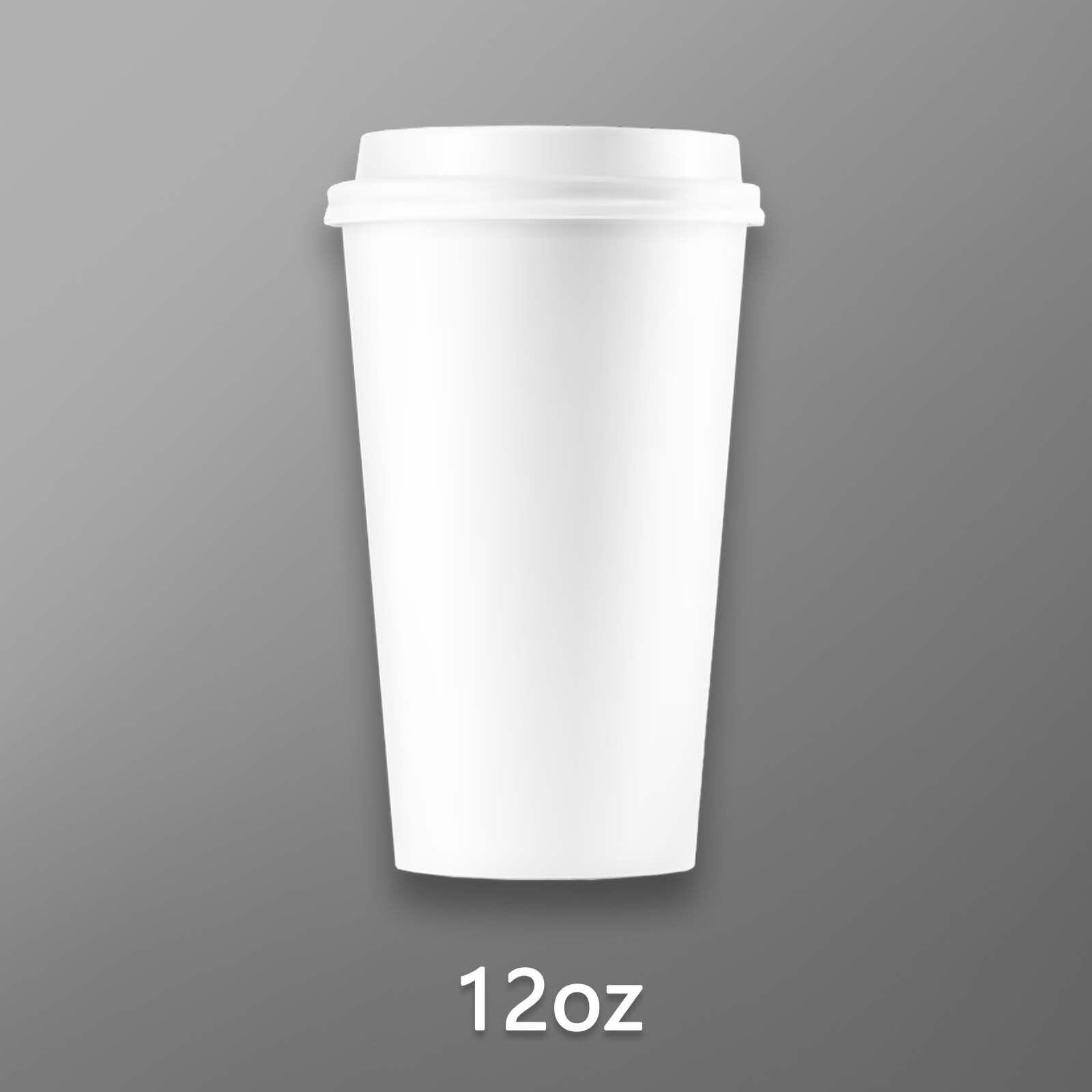 12oz Disposable Paper Coffee Cups with White Lids Hot/Cold Coffee Cup Leak-Proof