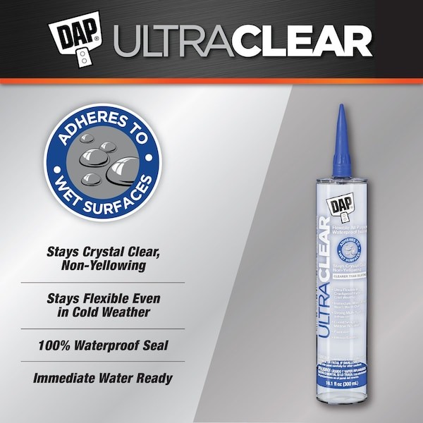 Dap 7079818388 Hybrid Sealant, 10 Oz, Cartridge, Clear, Hybrid Base, Ultra Clear