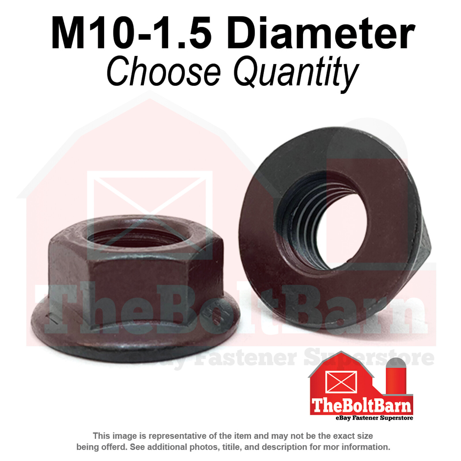 M10-1.5 Class 8 Hex Flange Nuts Plain & Oil Coarse Thread (Pick Quantity)