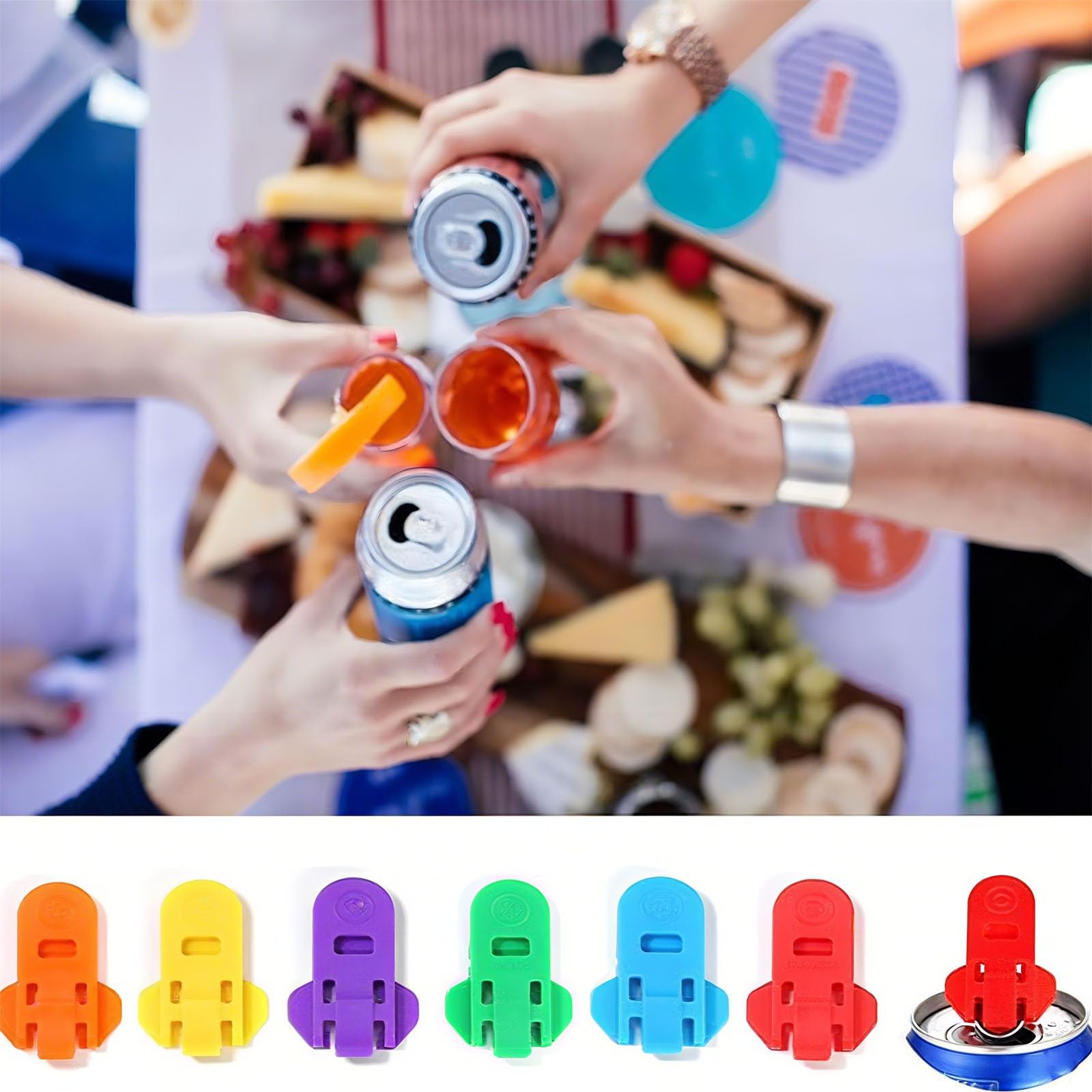 6/12pcs Soda Can Cover And Opener As the picture shows, shows