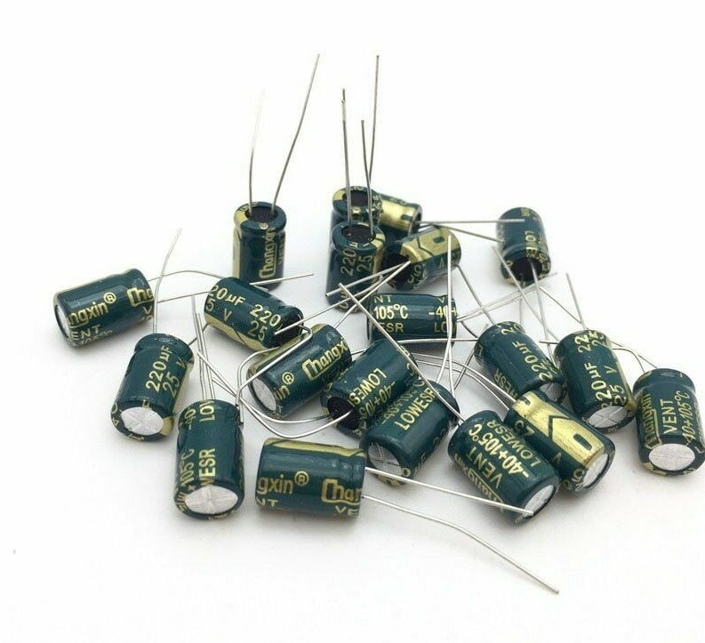 10 pcs 220uf 25v 105c radial electrolytic capacitors USA SHIPPING/SOLD