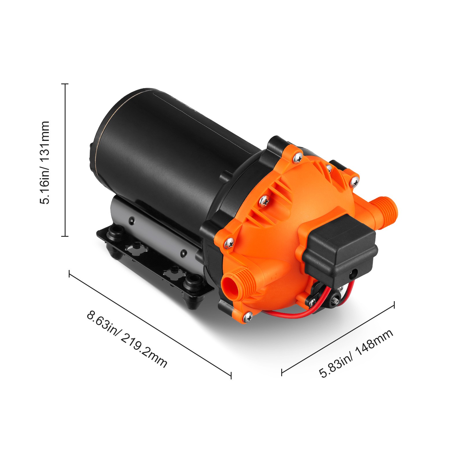 VEVOR 12V Water Pressure Diaphragm Pump Self-Priming Pump 70 PSI 5.5 GPM Boat RV