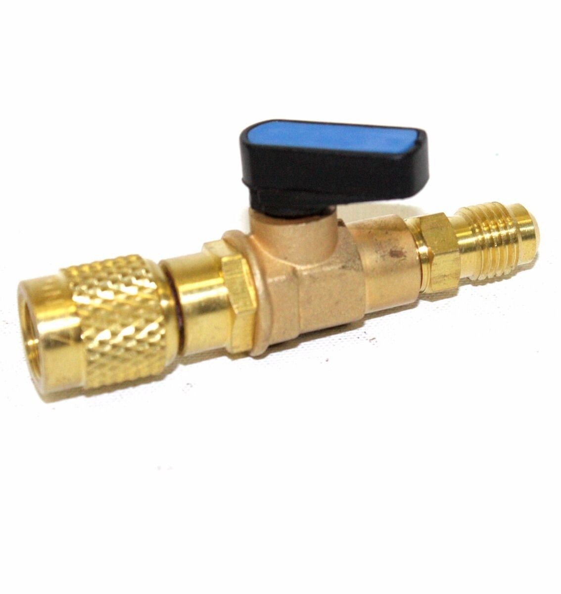 HVAC A/C Straight SHUT-OFF Ball Valve Adapter For R134a R22 R12 R410a 1/4″ FIT