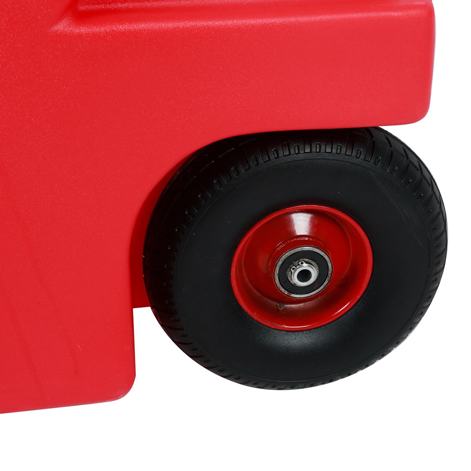 Red 32 Gallon Portable Fuel Tank Caddy w/ Electric Transfer Pump On-Wheel 3.7GPM