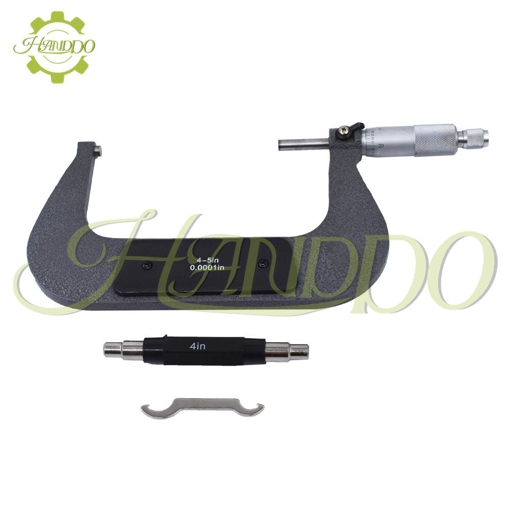 Outside Micrometer 4-5″/0.0001″ Carbide Tipped Precision Micrometer