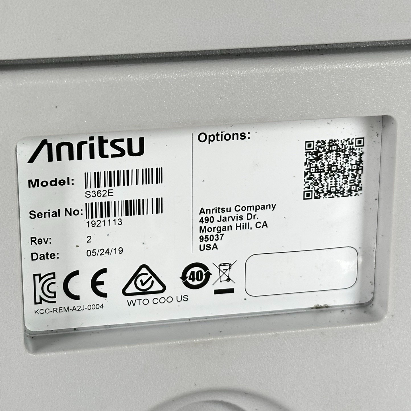Anritsu S362E Site Master2 MHz to 6 GHz Cable & Antenna Analyzer