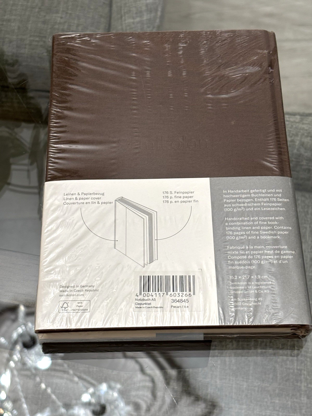 Semikolon Cutting Edge Notebook A5 Dotted – Pecan (Brown) / Ice (Blue) SEALED