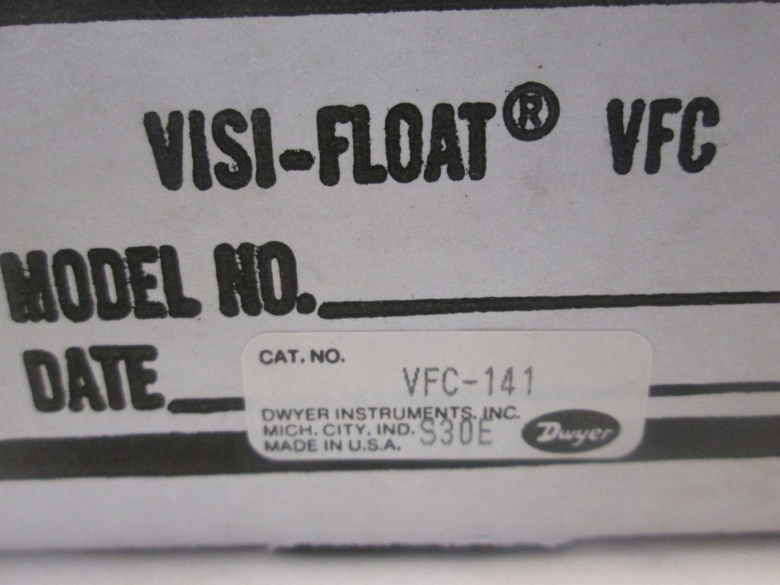 DWYER INSTRUMENTS, VFC-141, VISI-FLOAT FLOWMETER, New