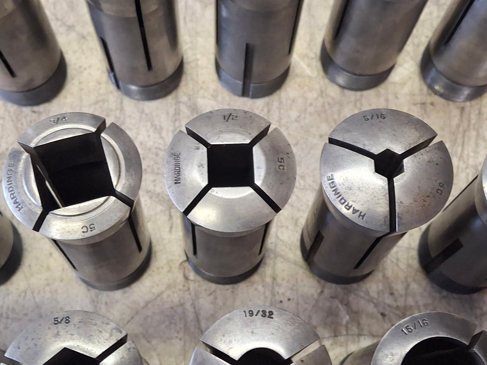 Hardinge 21 Piece 5C 5C-EN1 5C-EN2 Lathe Collet Set Lot