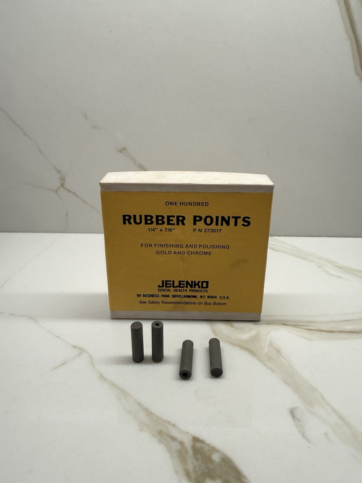 RUBBER POINTS BOX OF 100. FOR FINISHING AND POLISHING GOLD AND CHROME JELENKO