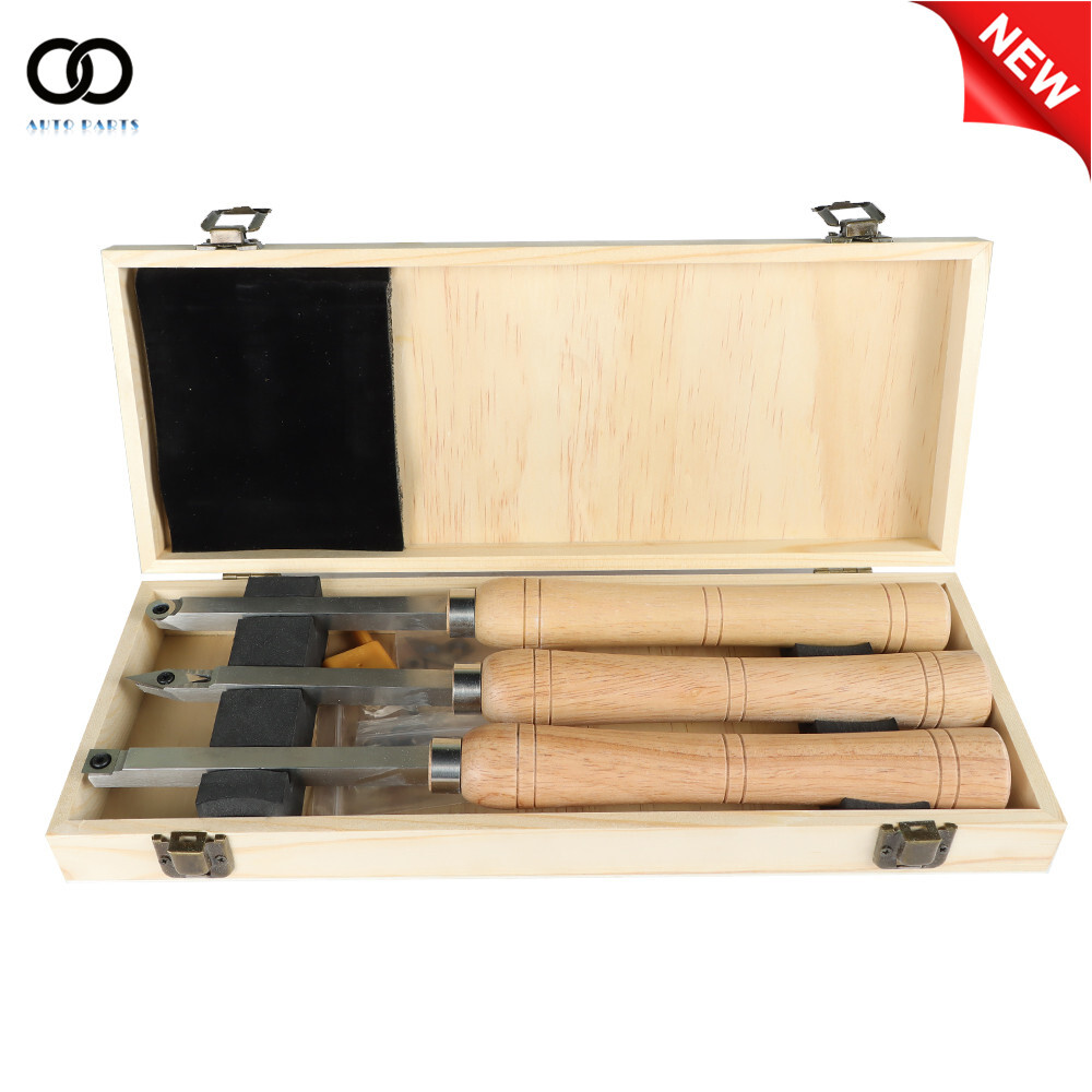Carbide Woodturning Tool Mini Size With Comfort Grip Handles (3 Piece Set)