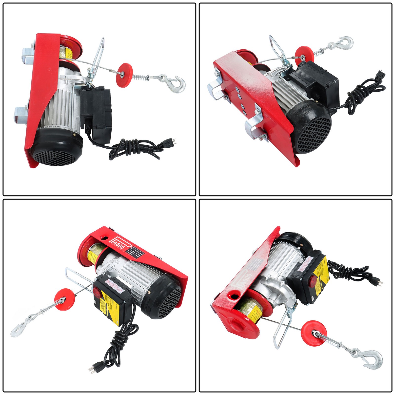 PA600 Mini Electric Hoist 1320lbs & Wireless Remote Control 110V Height 20-40ft