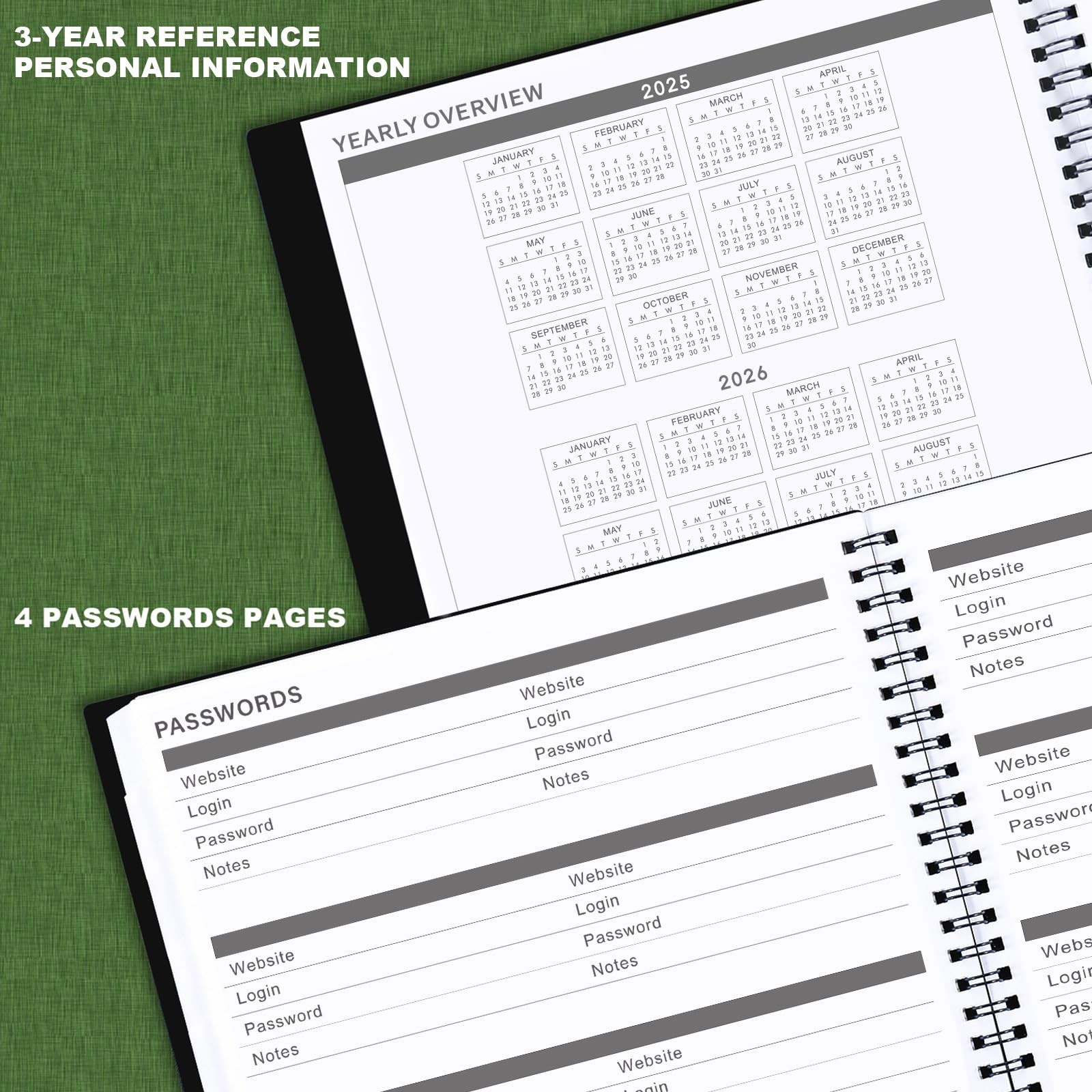 2025 Monthly Planner/Calendar – 12 Months with Tabs, Unknown_binding