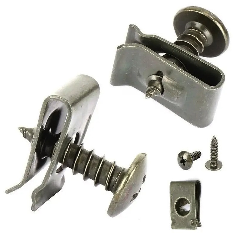 50pcs Car U-Type Clip Screw Fastener Set Metal Anti Rust Panel Fixing – NEW
