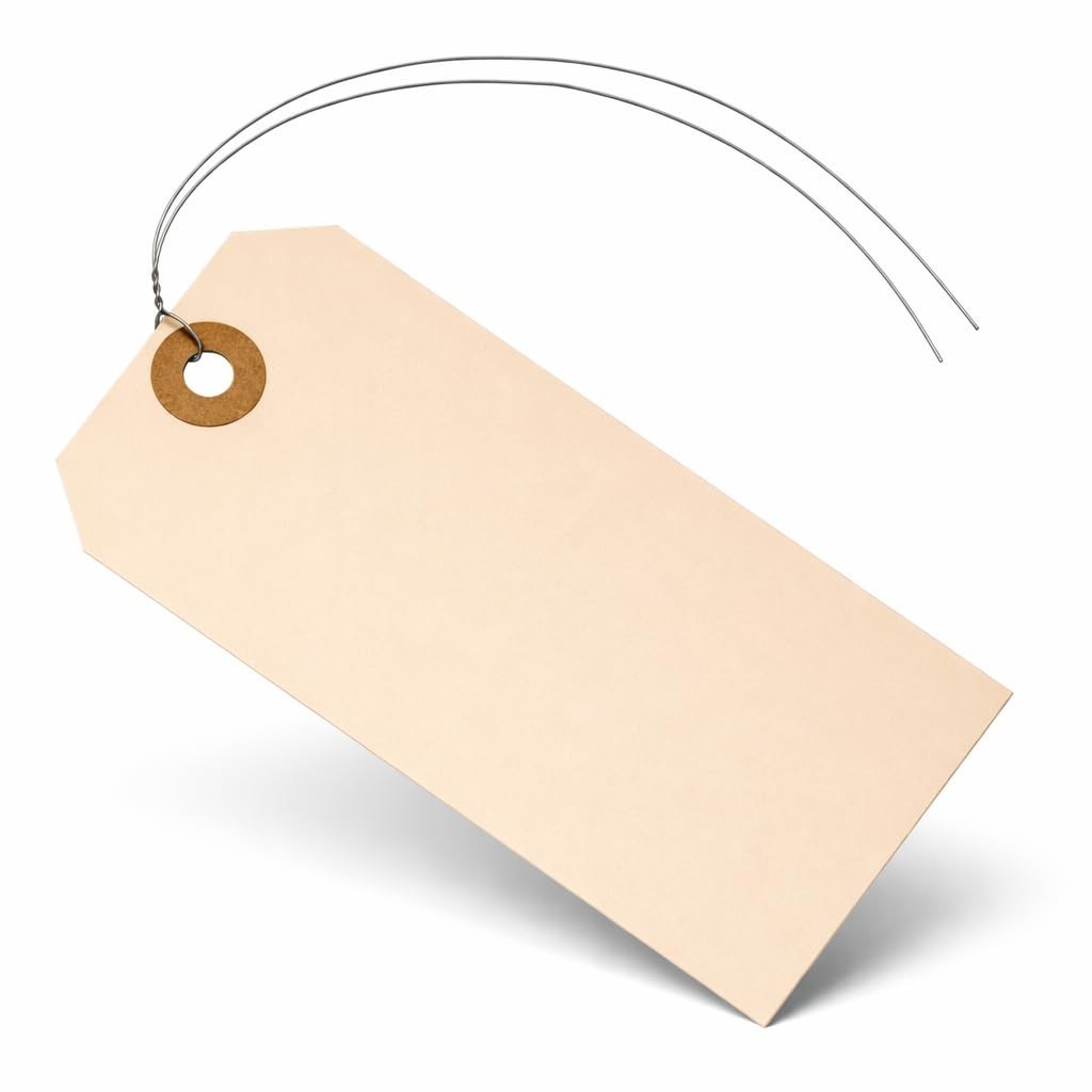 Durable Manila Shipping Tags with Wire Ties – 200 Pack, 4.75″ x 2.375″, Reinforc
