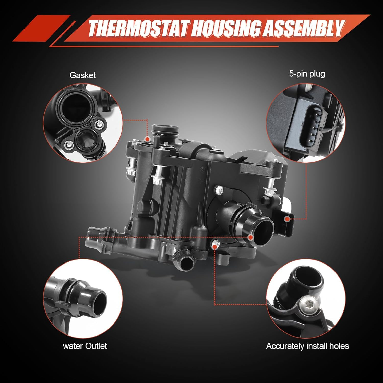 Thermostat Housing 2014-2020 For BMW 320i 330i 430i 530i 740e OE# 11537644811