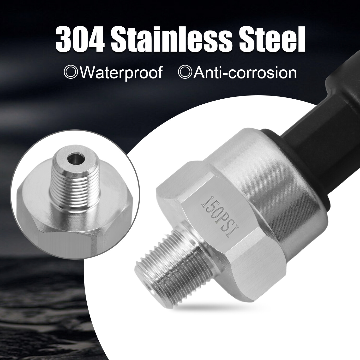 Upgrade Stainless Steel Pressure Sender Sensor 150PSI Fits for Oil Tank