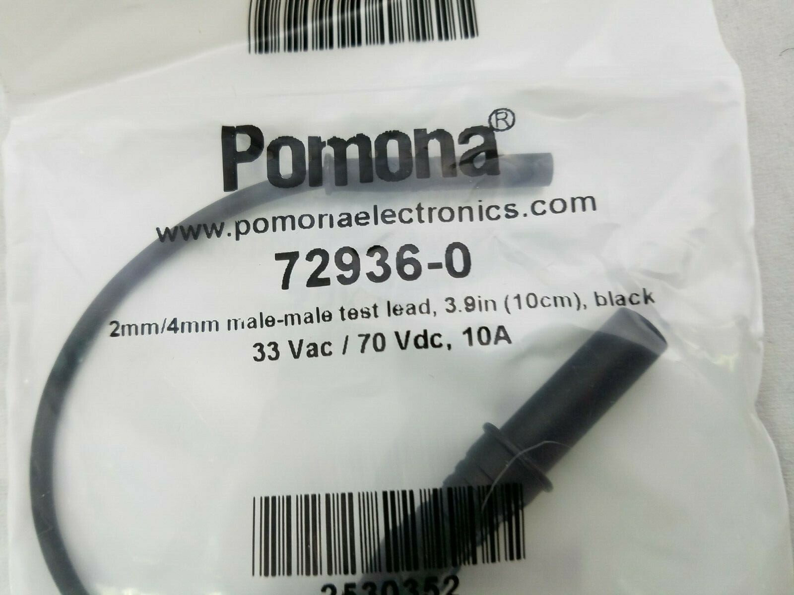2(LOT) 72936-0, 2mm Shrouded Banana Plug TO 4MM Shrouded Banana Test Lead Adapt