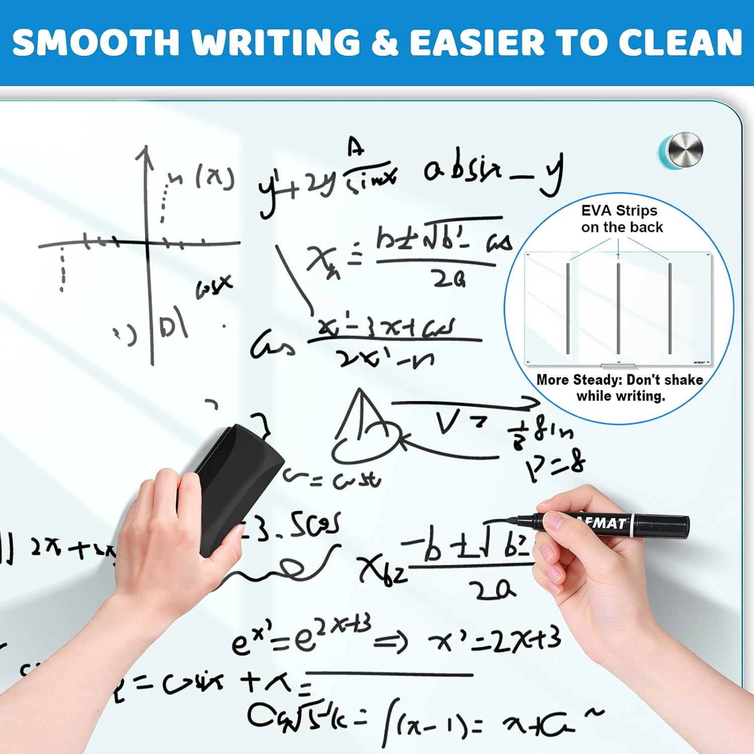 Magnetic Glass Dry Erase Board, 72″ x 48″ Glass Wall Mounted Whiteboard, 4mm