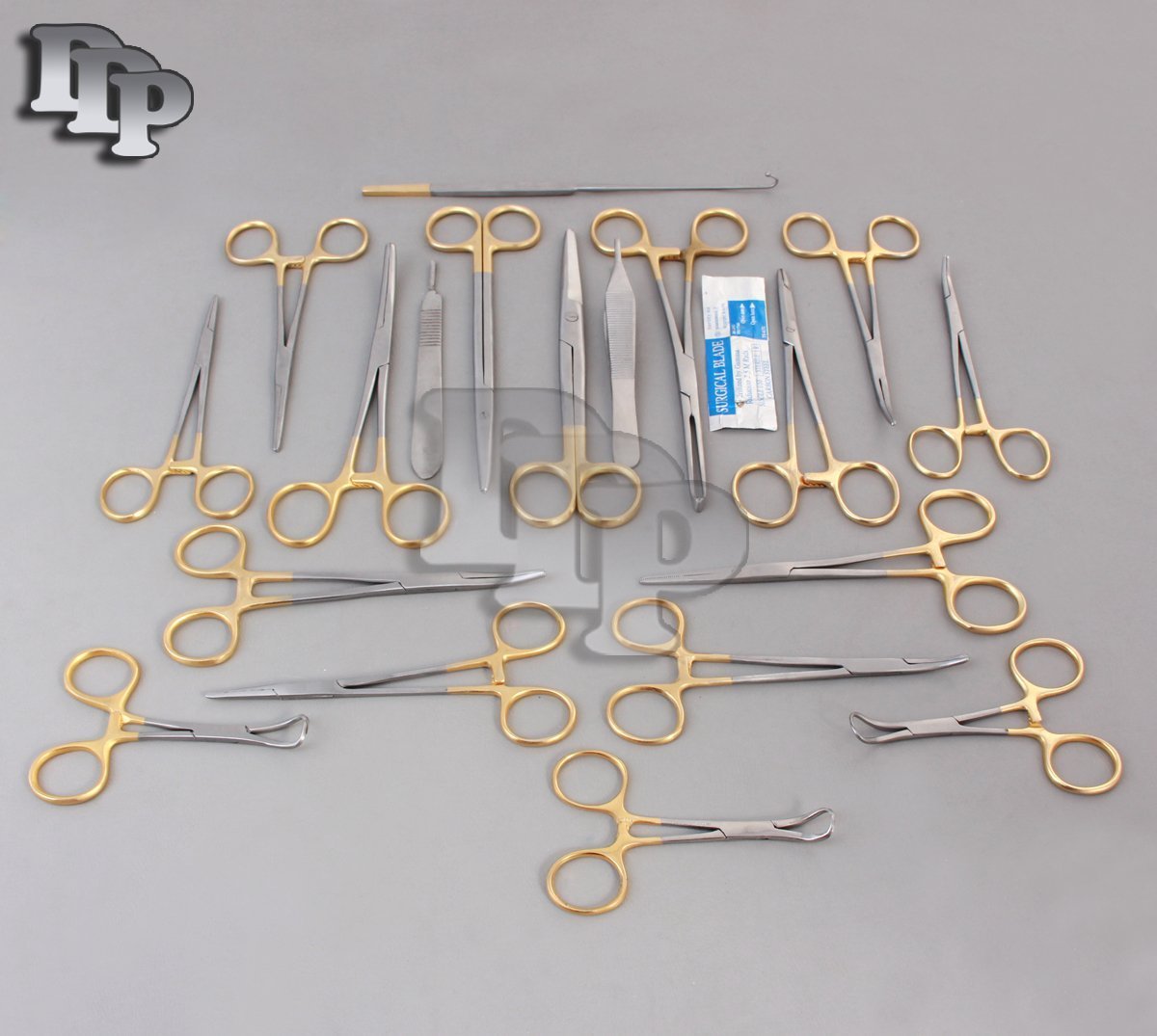 29 GOLD HANDLE FELINE CANINE STUDENT DISSECTION SPAY PACK KIT WITH BLADES #12