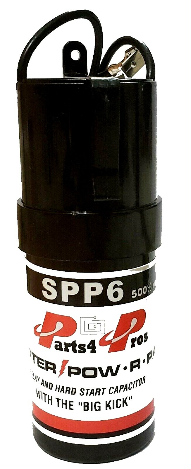 SPP6 Hard Start Kit Capacitor Relay 1/2HP-10HP Increases Torque 500% Pow-R-Pak