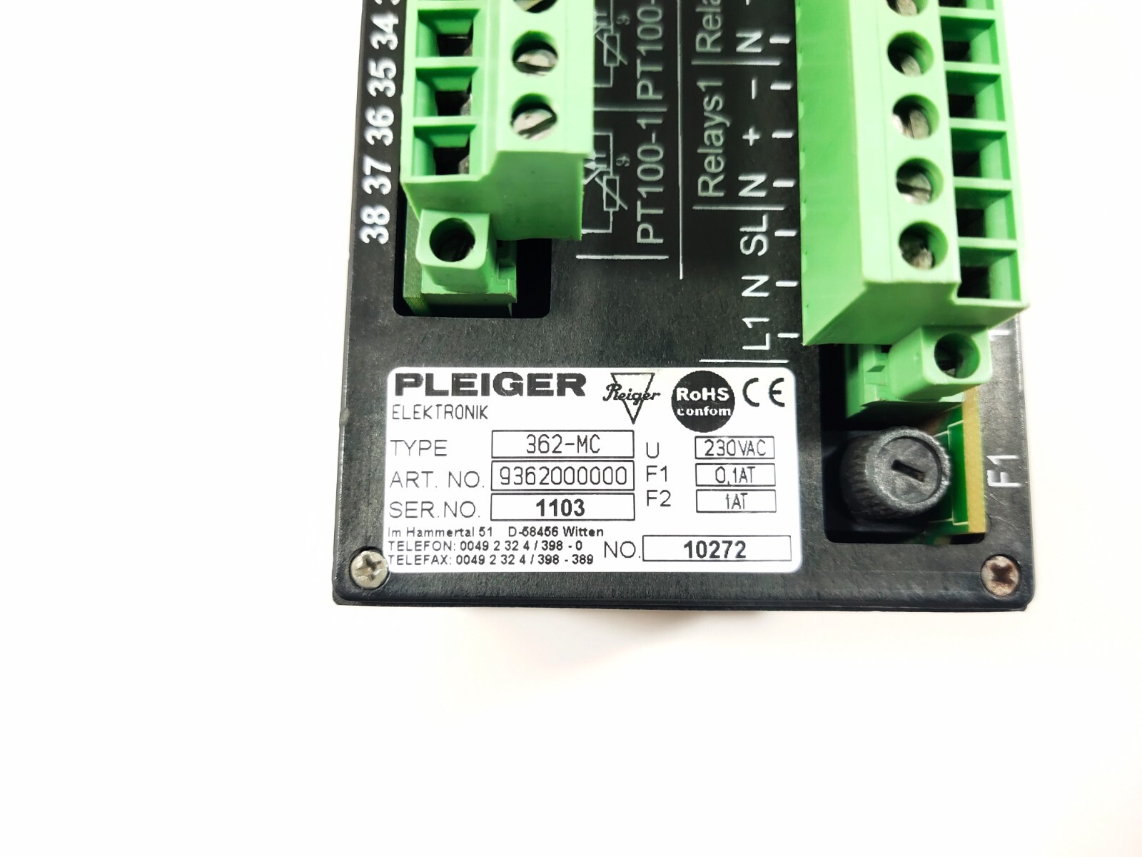 PLEIGER ELEKTRONIK 362-MC MULTI FUNCTION CONTROLLER 9362000000