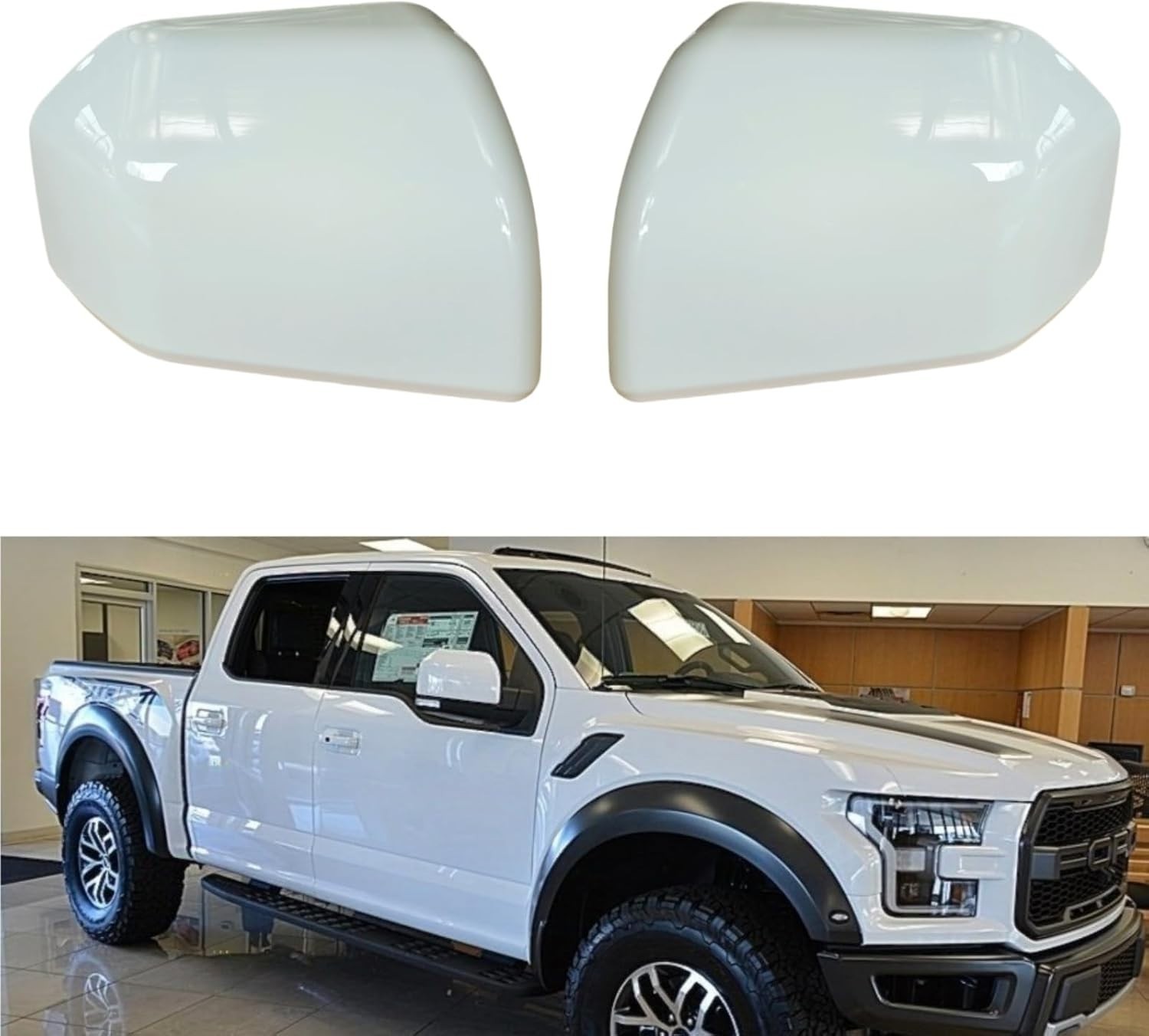 Exterior Door Top Half Tow Mirror Cap Cover for Ford 2015-2020 F150 Accessori…