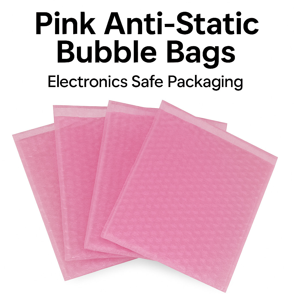 6×8.5 Anti-Static Bubble Out Pouches Bags Wrap Cushioning Self Seal, Pink