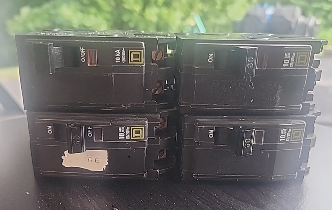 4 Square D QO260 2 Pole 60 Amp Circuit Breakers