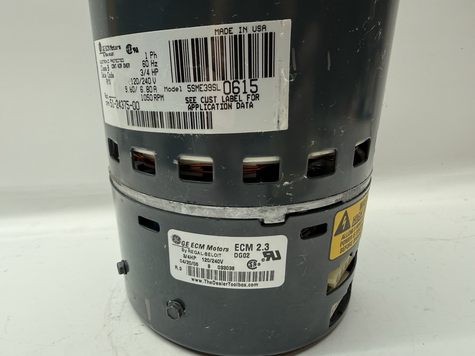 GE Genteq ECM 5SME39SL0615 3/4HP Blower Motor 51-24375-14 CCW DG02 51-24375-00