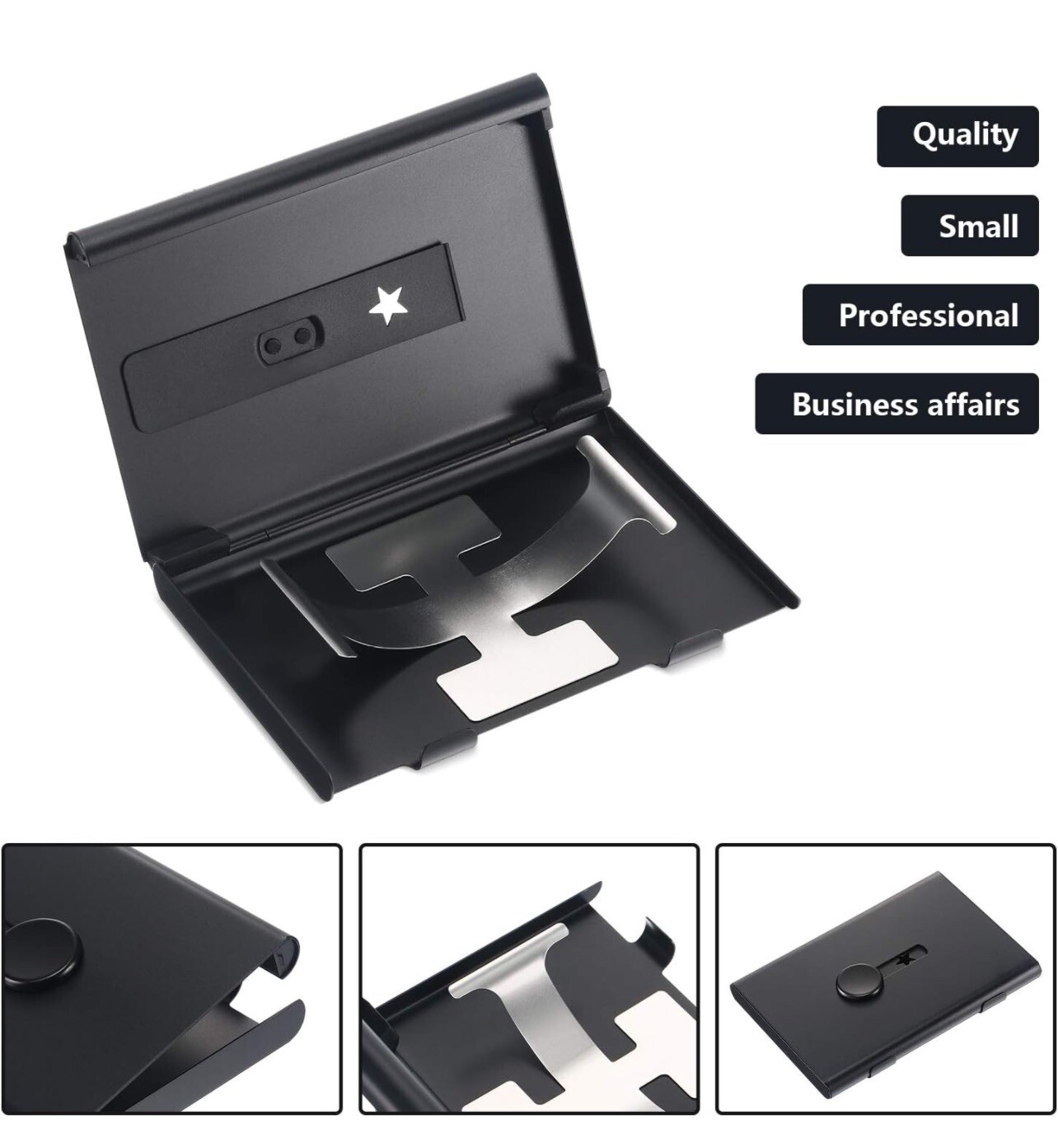 2 Pack Business Card Holder, Thumb Drive Business Card Case Portable Business Ca
