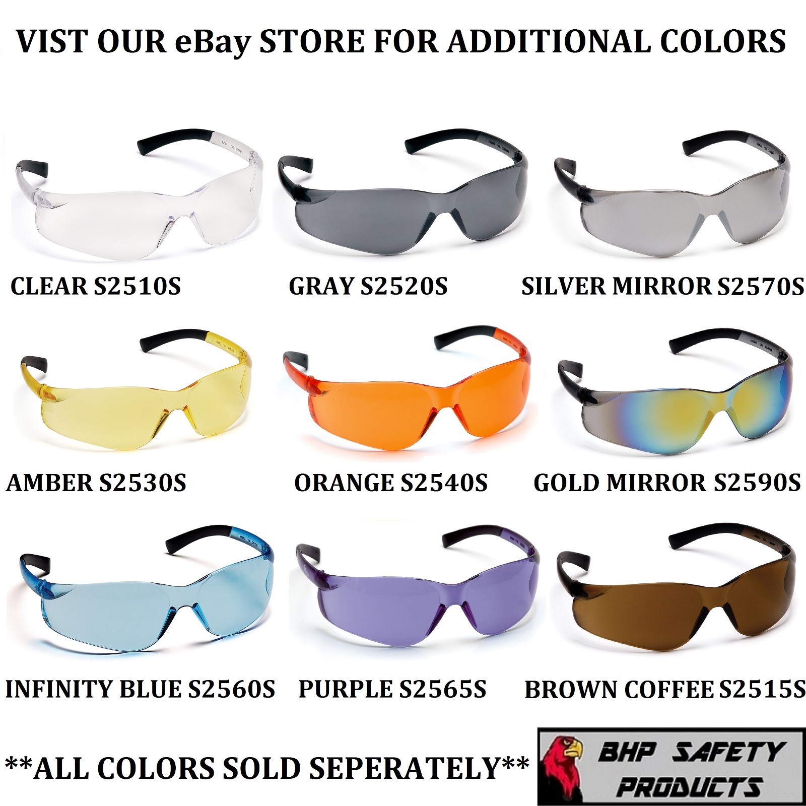 (12 PAIR) PYRAMEX ZTEK SAFETY GLASSES SILVER MIRROR LENS SUNGLASSES S2570S Z87+