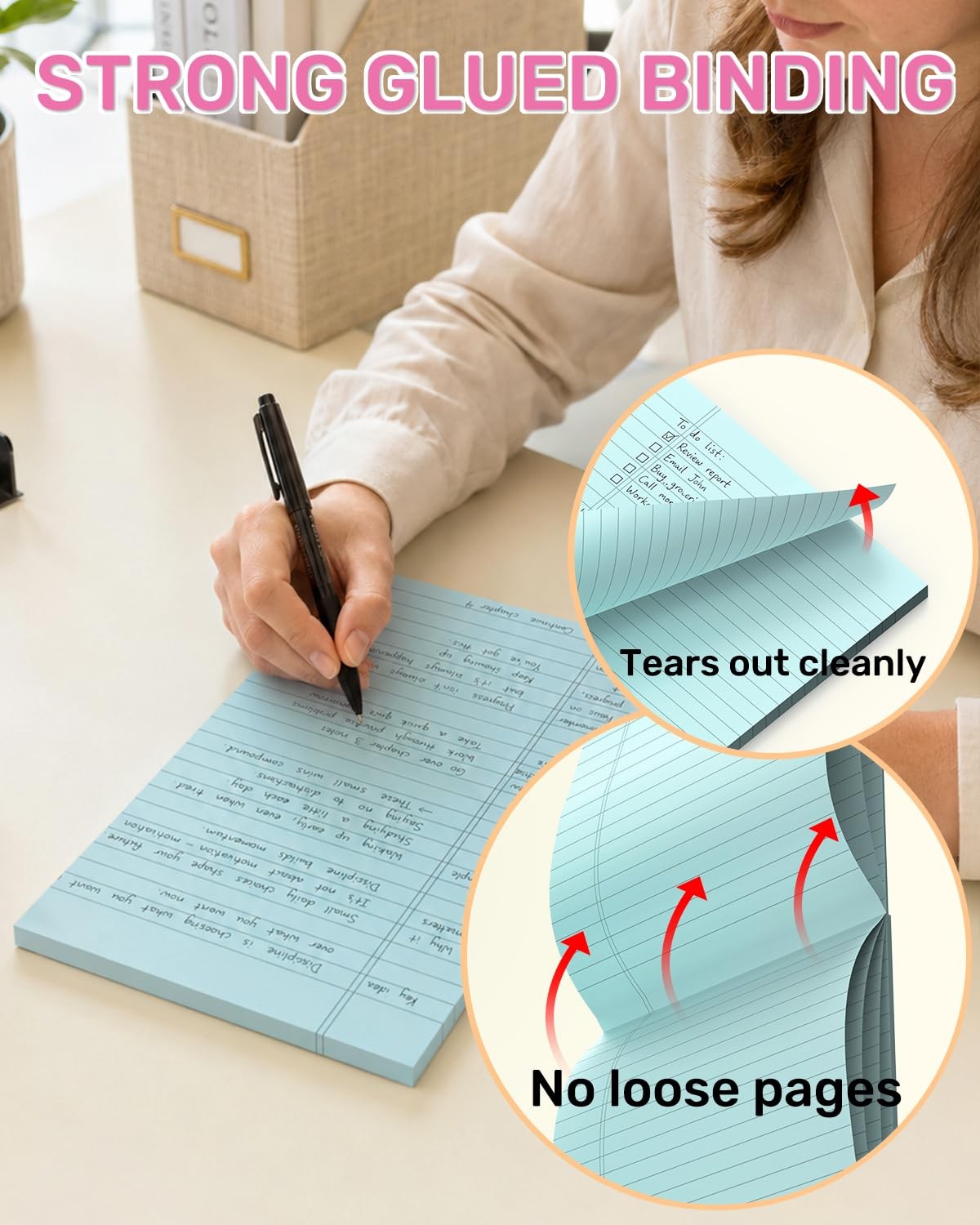 Note Pads 5×8, Notebook College Ruled Legal Pads Colored Writing Pads 5×8, 6