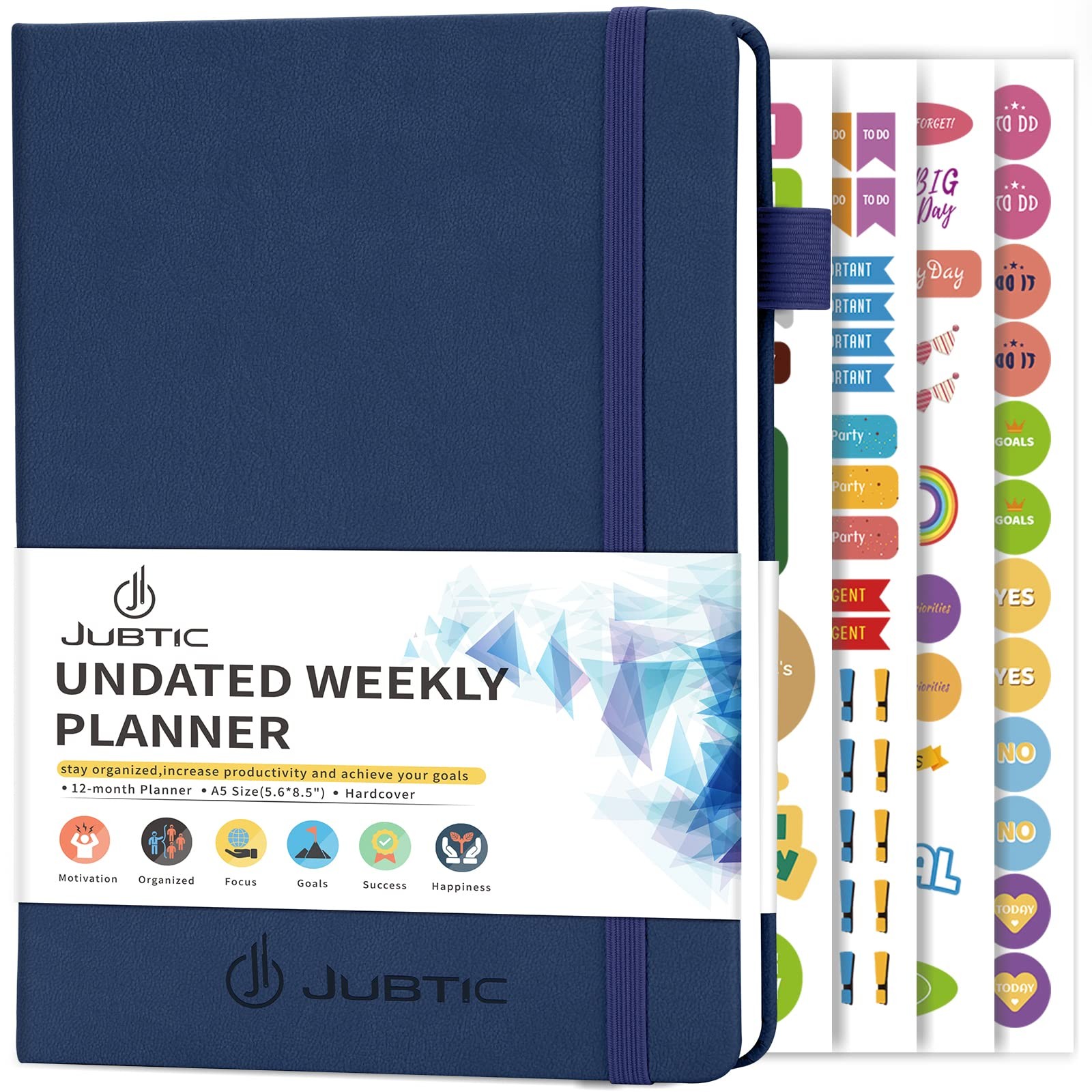 Planner for 2026-2027, Undated Weekly A5-Weekly Planner, Dark Blue